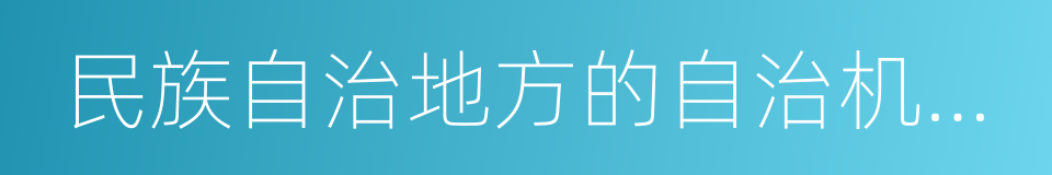 民族自治地方的自治机关是自治区的同义词