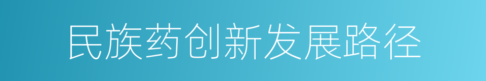 民族药创新发展路径的同义词