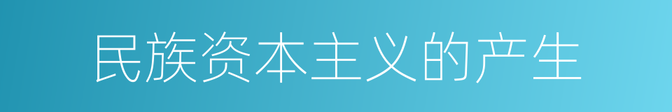民族资本主义的产生的同义词