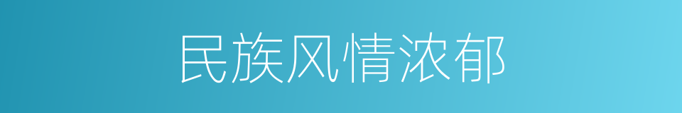 民族风情浓郁的同义词