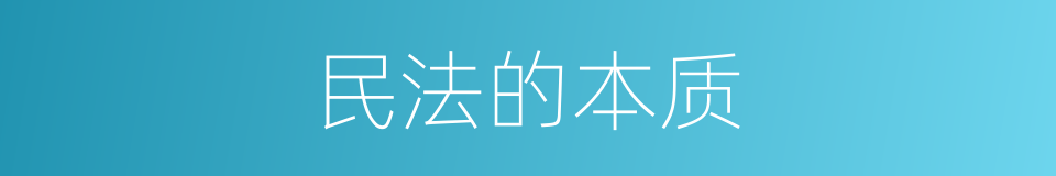 民法的本质的同义词