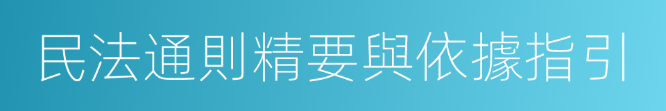 民法通則精要與依據指引的同義詞