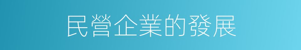 民營企業的發展的同義詞