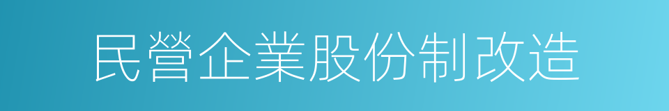 民營企業股份制改造的同義詞