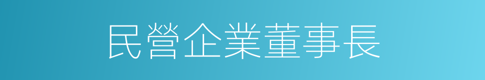 民營企業董事長的同義詞