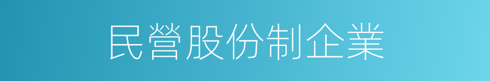 民營股份制企業的同義詞