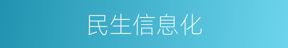 民生信息化的同义词