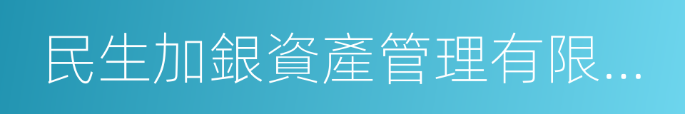 民生加銀資產管理有限公司的同義詞