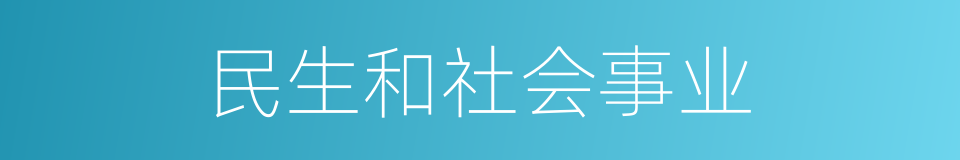 民生和社会事业的同义词