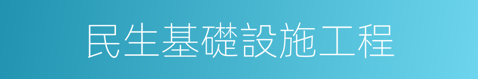 民生基礎設施工程的同義詞