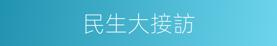 民生大接訪的同義詞