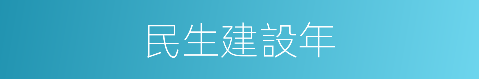 民生建設年的同義詞