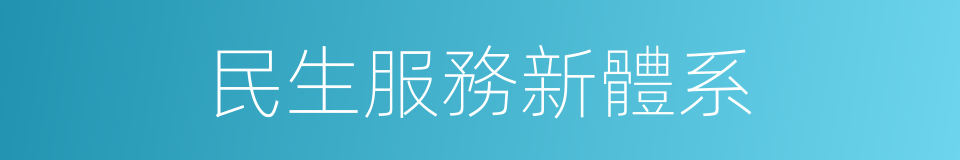 民生服務新體系的同義詞