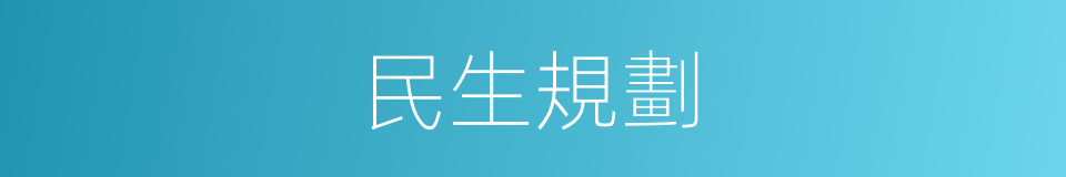 民生規劃的同義詞