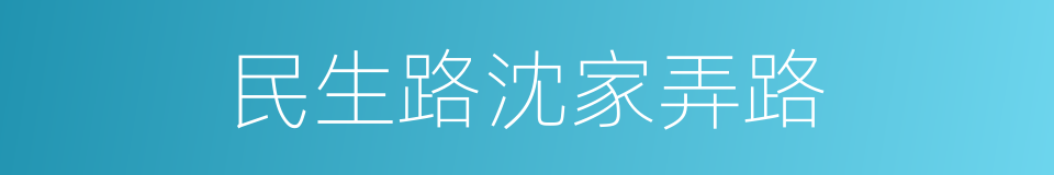 民生路沈家弄路的同义词