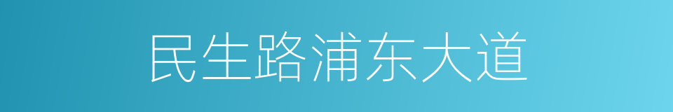 民生路浦东大道的同义词