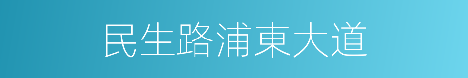 民生路浦東大道的同義詞