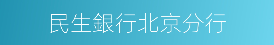 民生銀行北京分行的同義詞