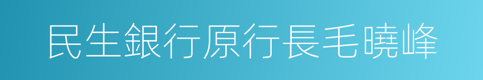 民生銀行原行長毛曉峰的同義詞