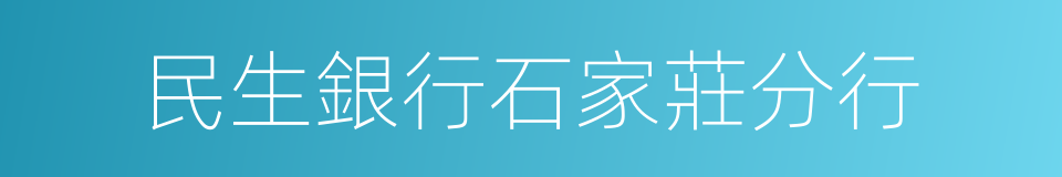 民生銀行石家莊分行的同義詞