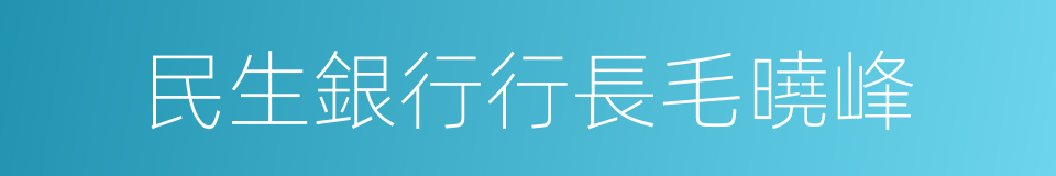 民生銀行行長毛曉峰的同義詞