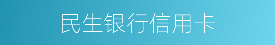 民生银行信用卡的同义词