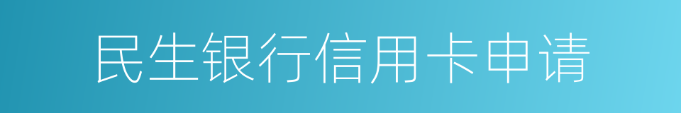 民生银行信用卡申请的同义词