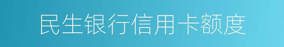 民生银行信用卡额度的同义词