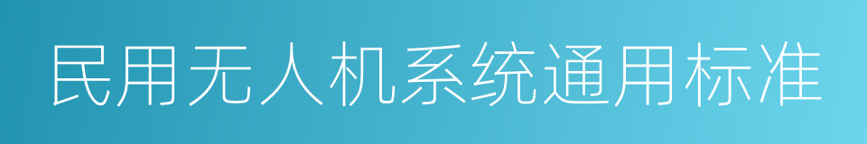 民用无人机系统通用标准的同义词