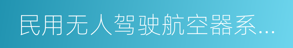 民用无人驾驶航空器系统驾驶员管理暂行规定的同义词