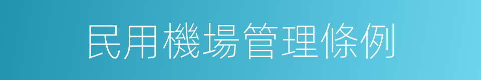 民用機場管理條例的同義詞