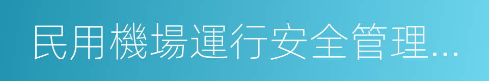 民用機場運行安全管理規定的同義詞