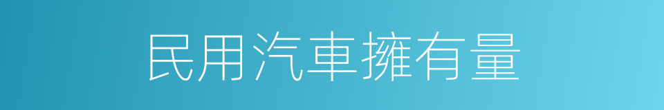 民用汽車擁有量的同義詞