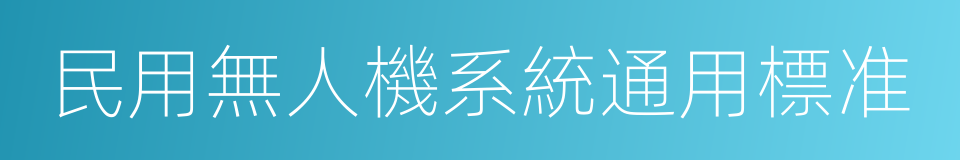 民用無人機系統通用標准的同義詞