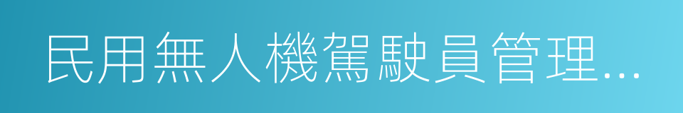 民用無人機駕駛員管理暫行規定的同義詞