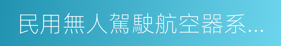 民用無人駕駛航空器系統駕駛員合格證的同義詞