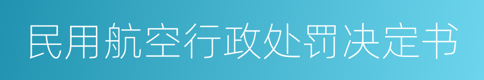 民用航空行政处罚决定书的同义词