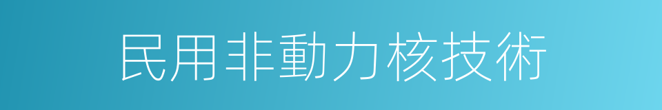 民用非動力核技術的同義詞