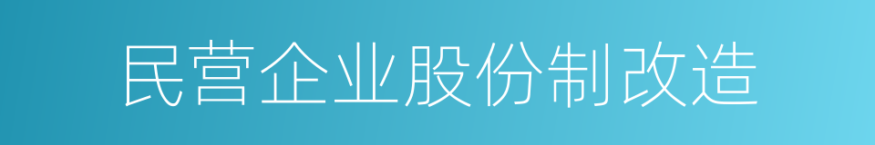 民营企业股份制改造的同义词