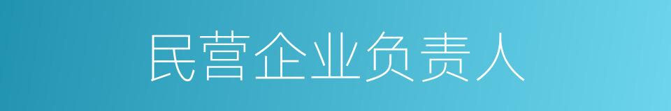 民营企业负责人的同义词