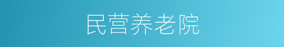 民营养老院的同义词