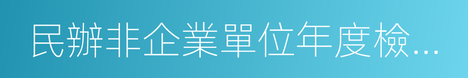 民辦非企業單位年度檢查辦法的同義詞