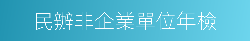 民辦非企業單位年檢的同義詞