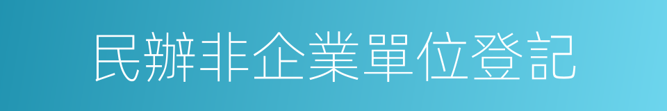 民辦非企業單位登記的同義詞