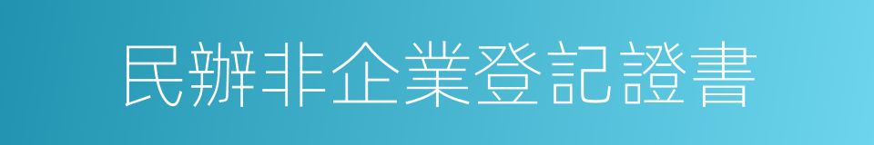 民辦非企業登記證書的同義詞