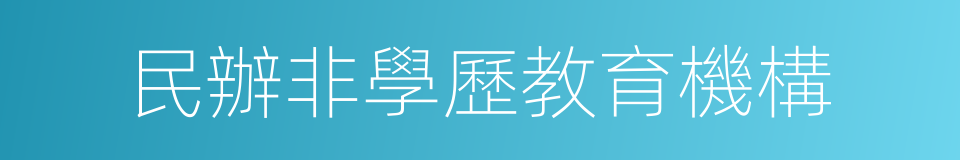 民辦非學歷教育機構的同義詞