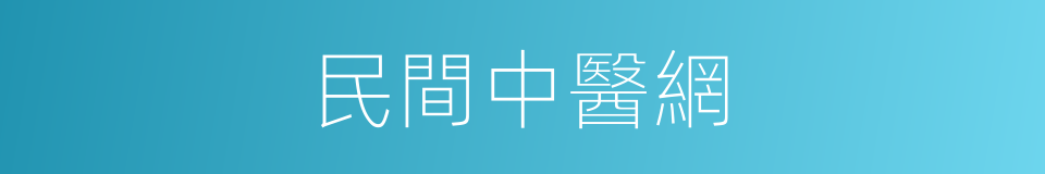 民間中醫網的同義詞