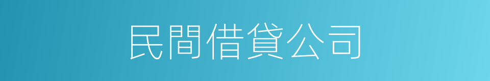 民間借貸公司的同義詞