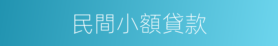 民間小額貸款的同義詞