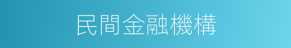 民間金融機構的同義詞